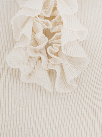 Maglia in misto cotone a costine thumbnail