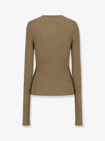 Maglia in misto cotone a costine thumbnail
