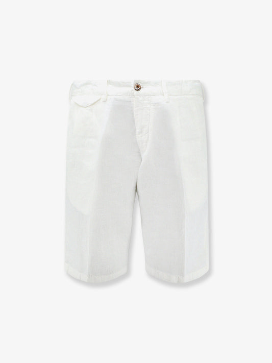 Modern Fit linen and cotton bermuda shorts