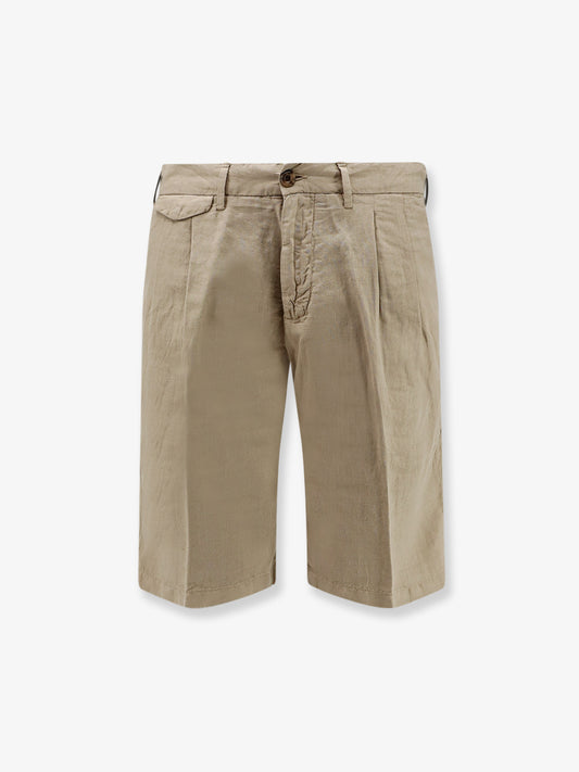 Modern Fit linen and cotton bermuda shorts
