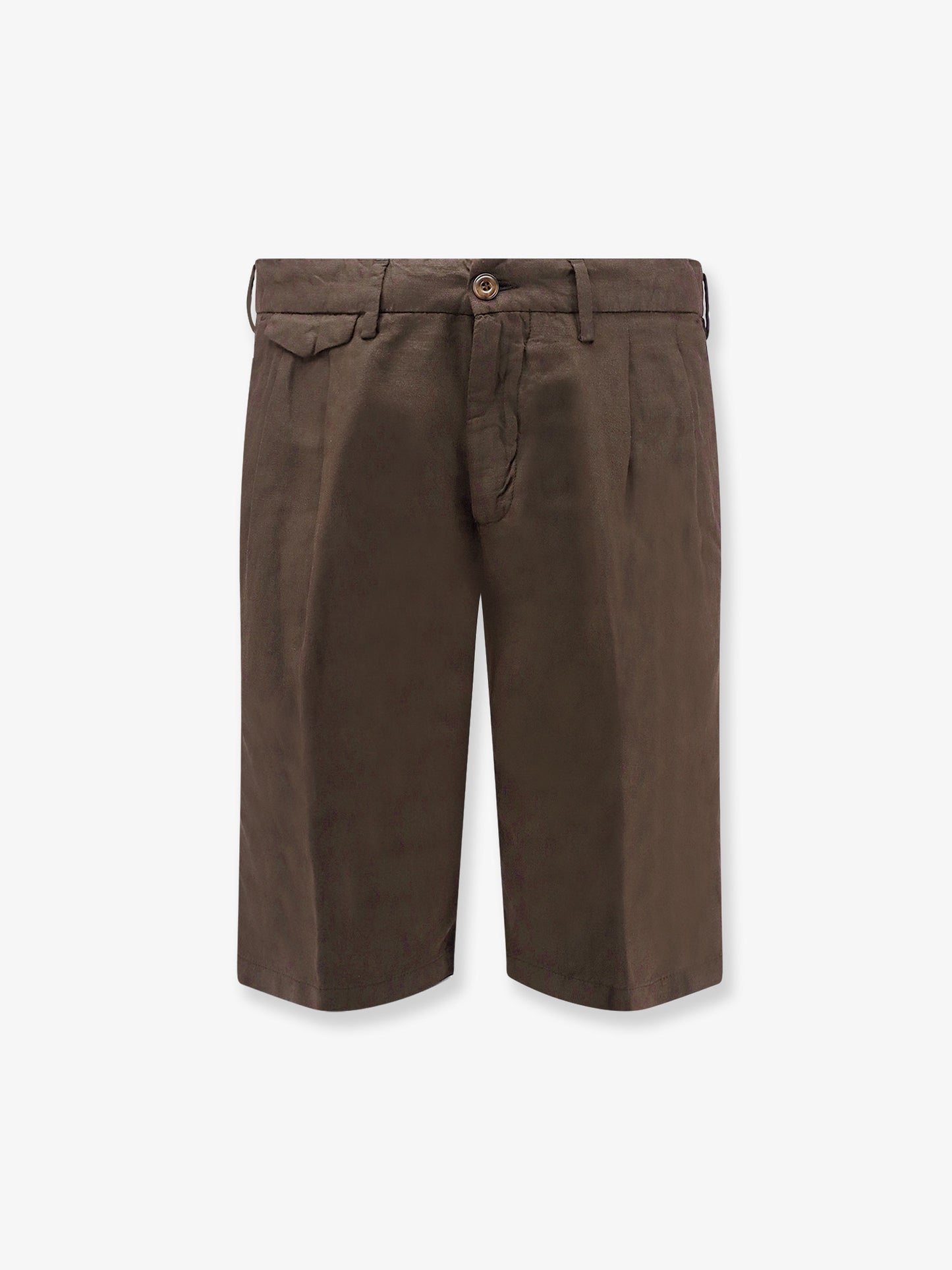 Modern Fit linen and cotton bermuda shorts