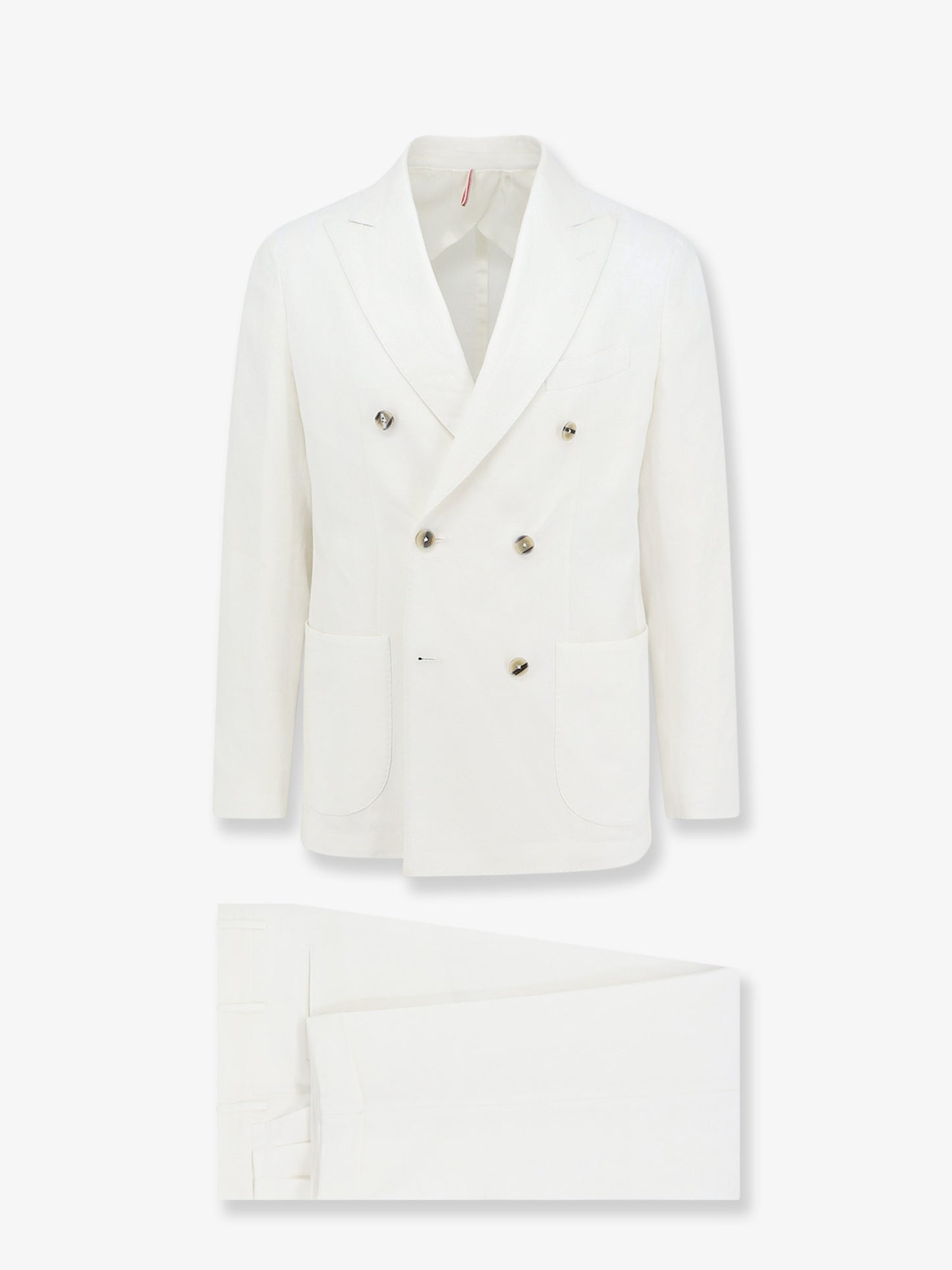 Double-breasted linen suit