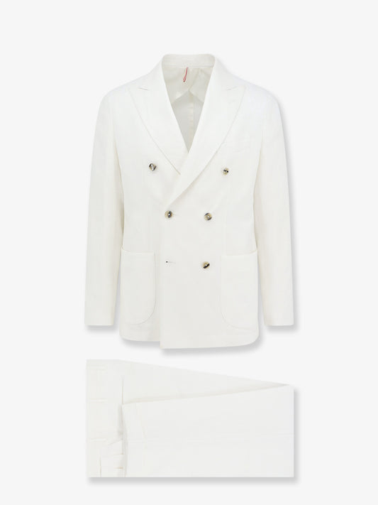 Double-breasted linen suit
