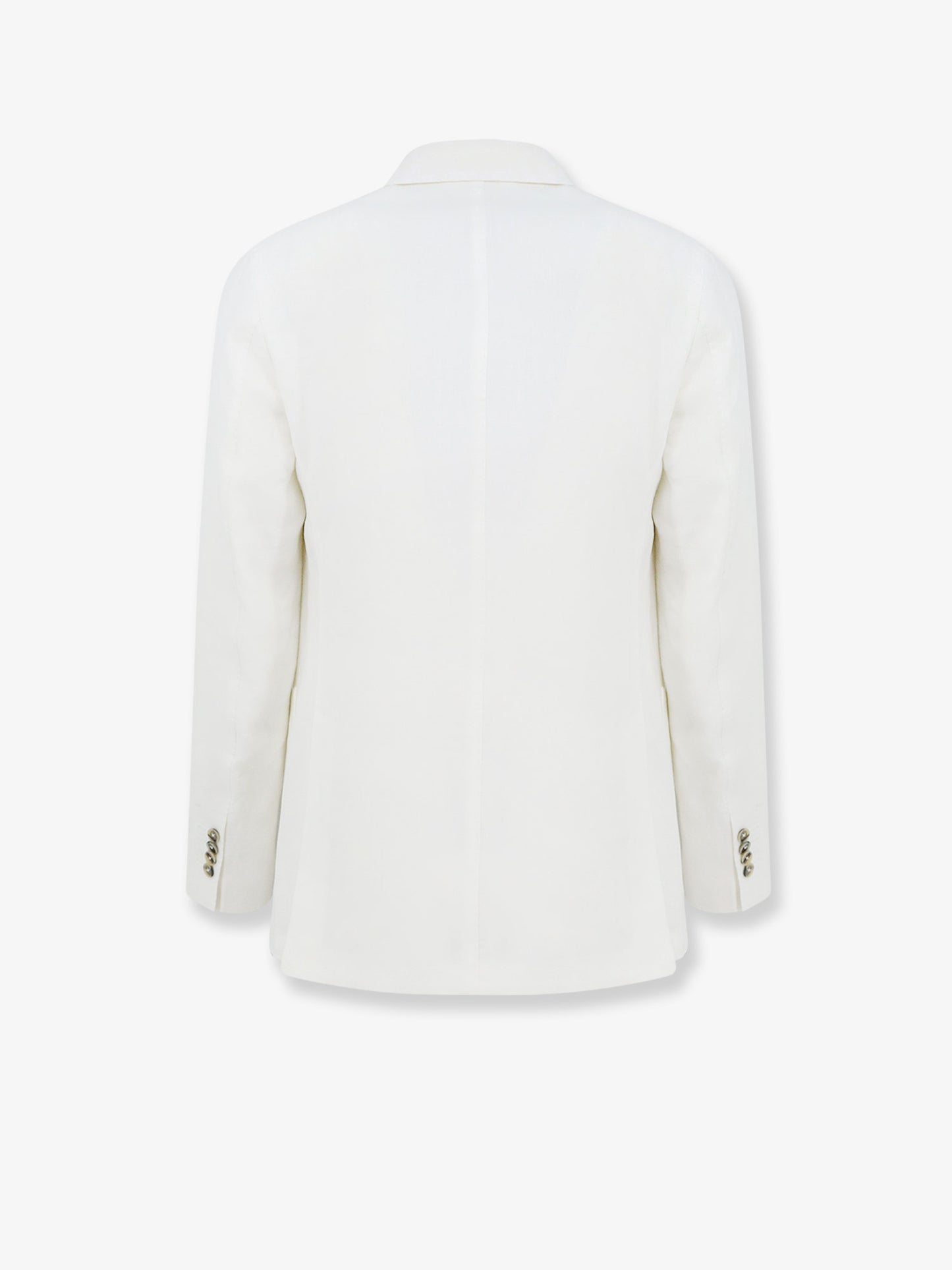 Double-breasted linen suit