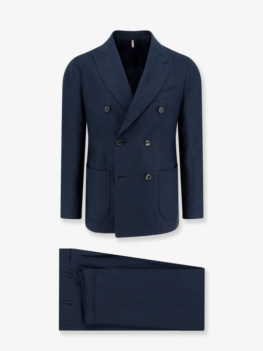 Double-breasted linen suit