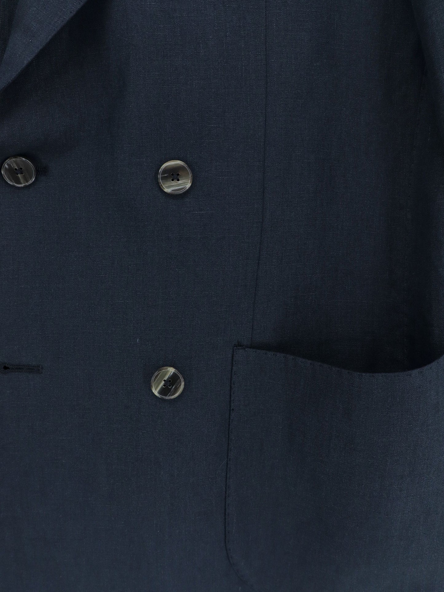 Double-breasted linen suit