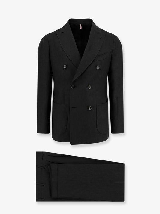 Double-breasted linen suit