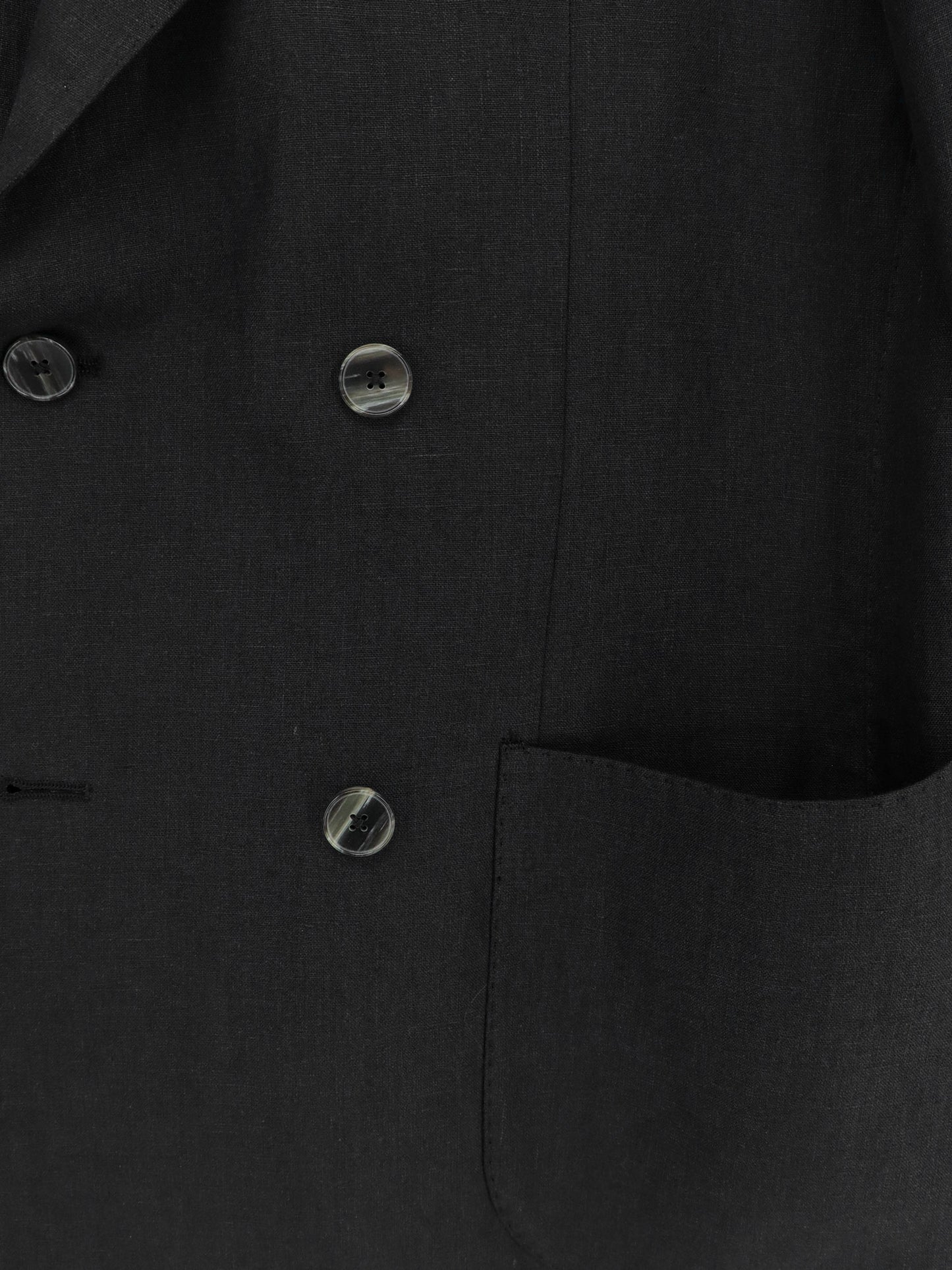 Double-breasted linen suit