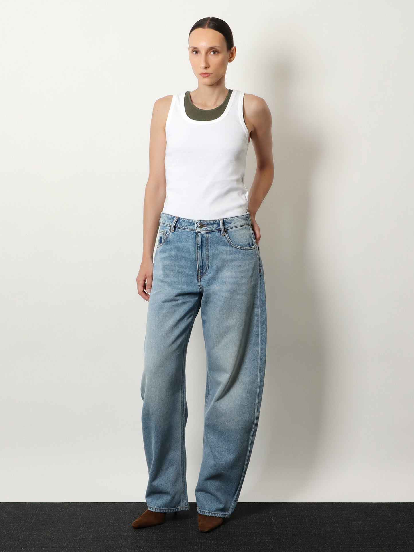 Blue denim jeans