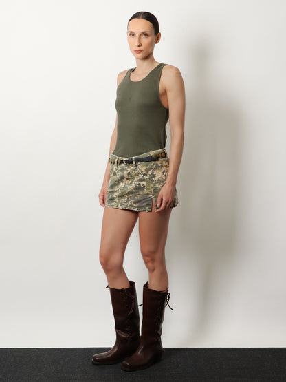 Cotton skirt with camouflage pattern thumbnail