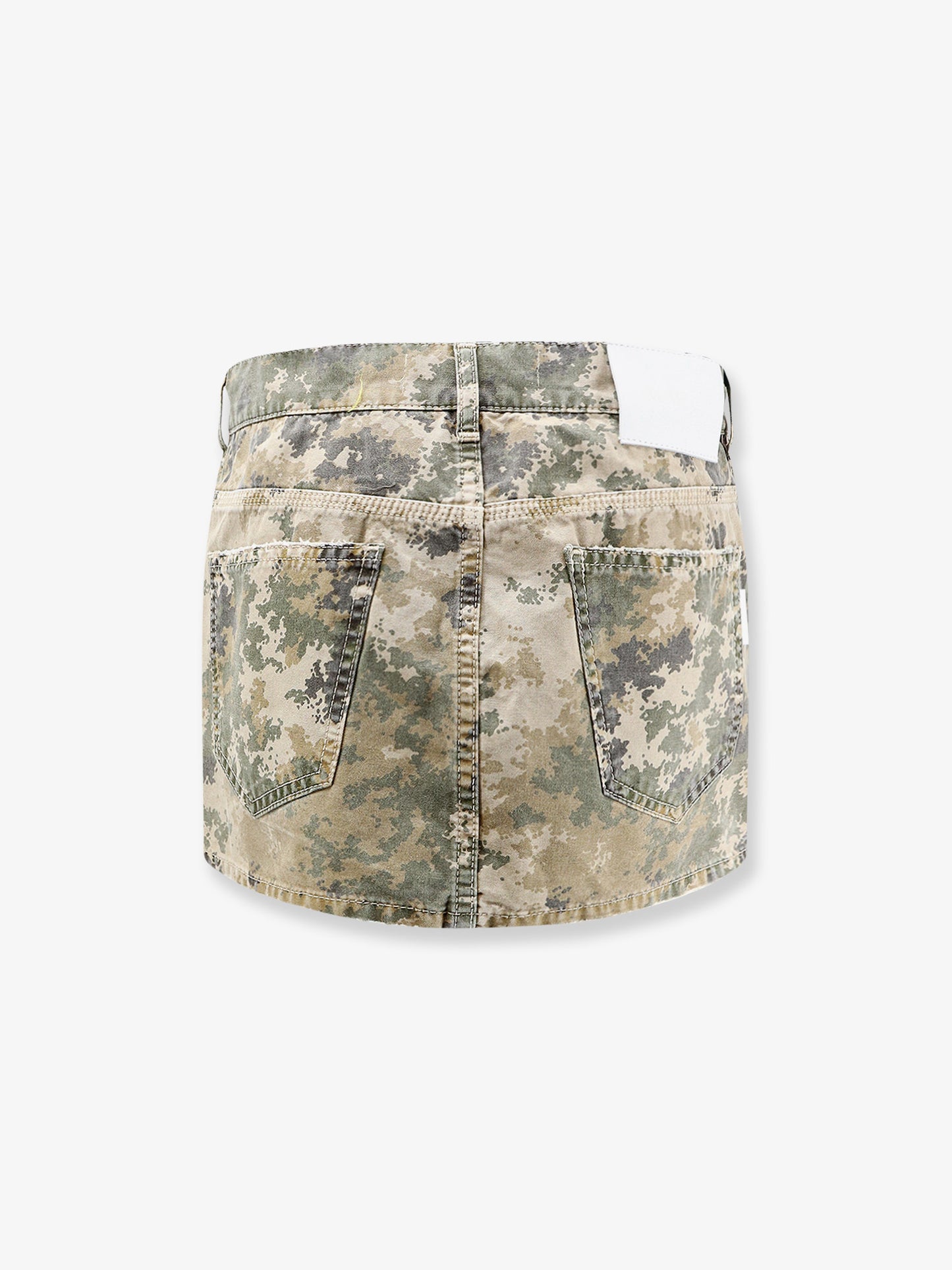 Cotton skirt with camouflage pattern