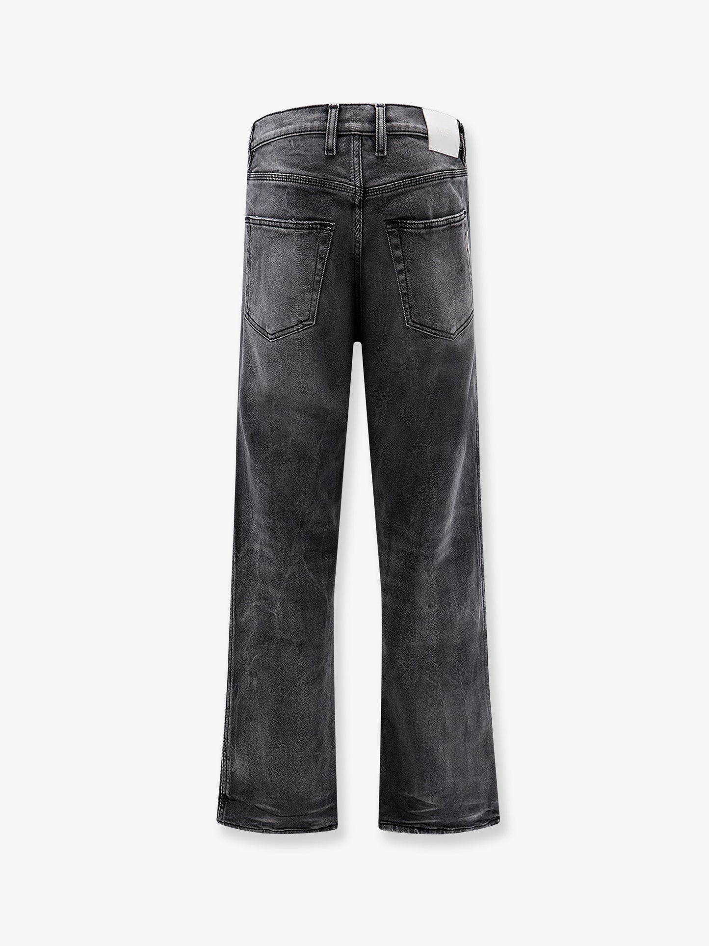 Denim trousers with back logo patch