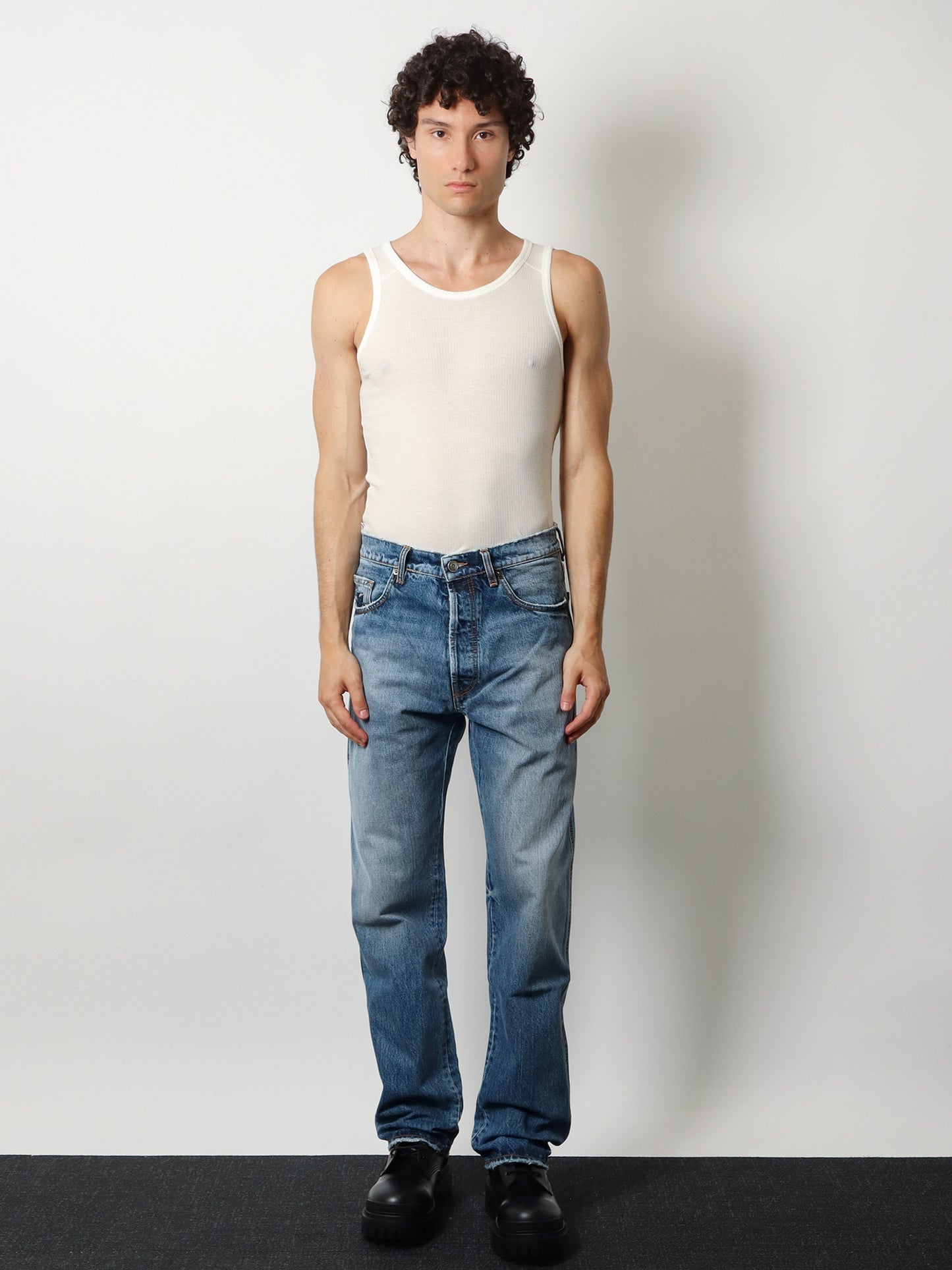 Blue denim jeans