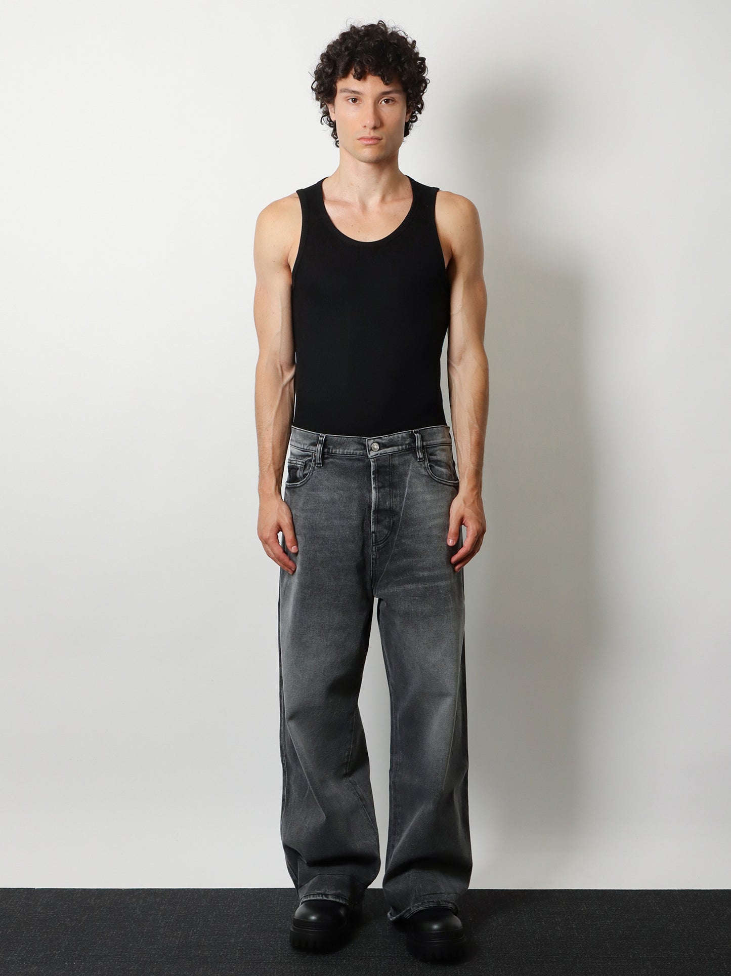 Grey denim trousers