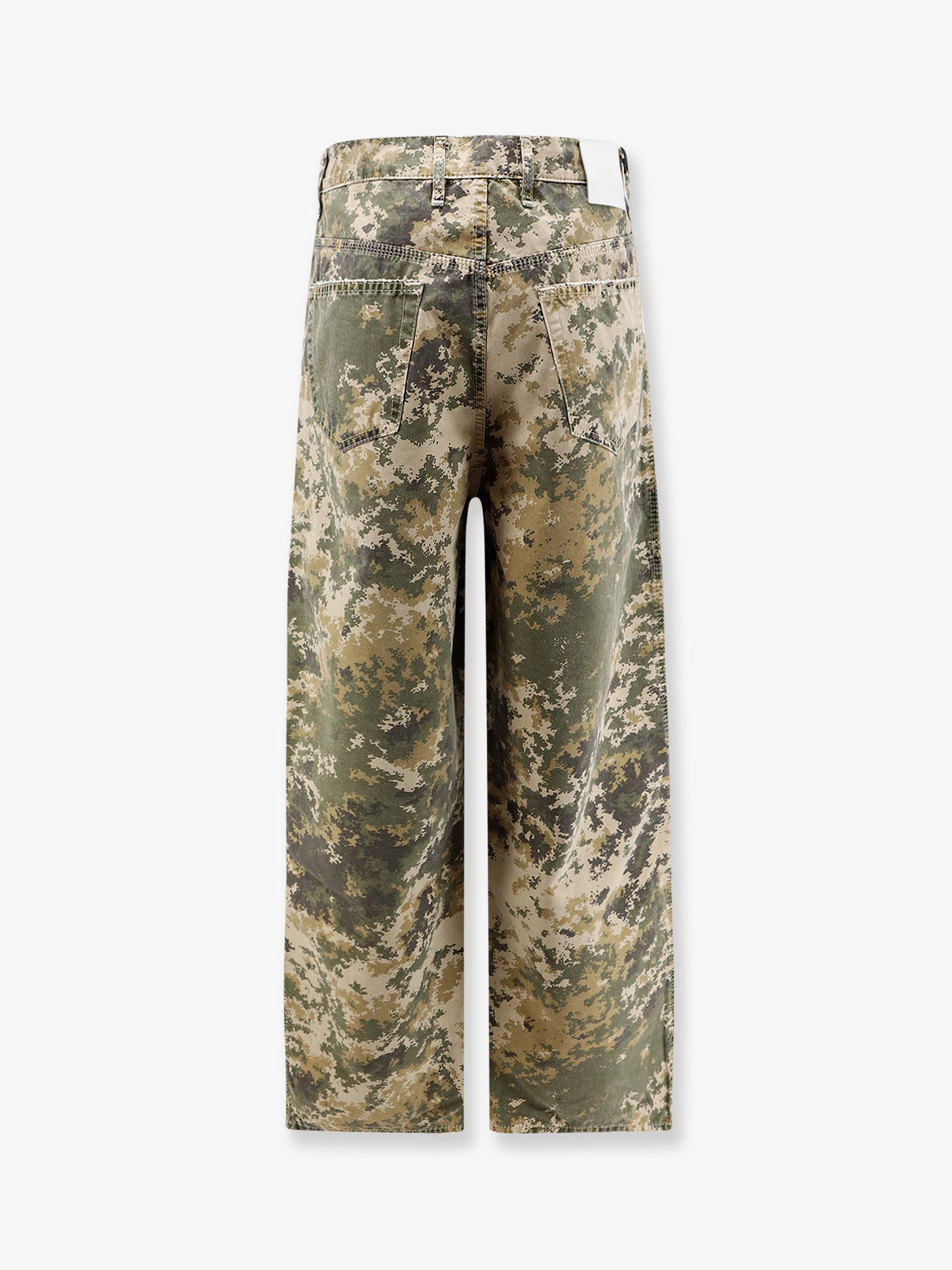 Cotton jeans with camouflage pattern