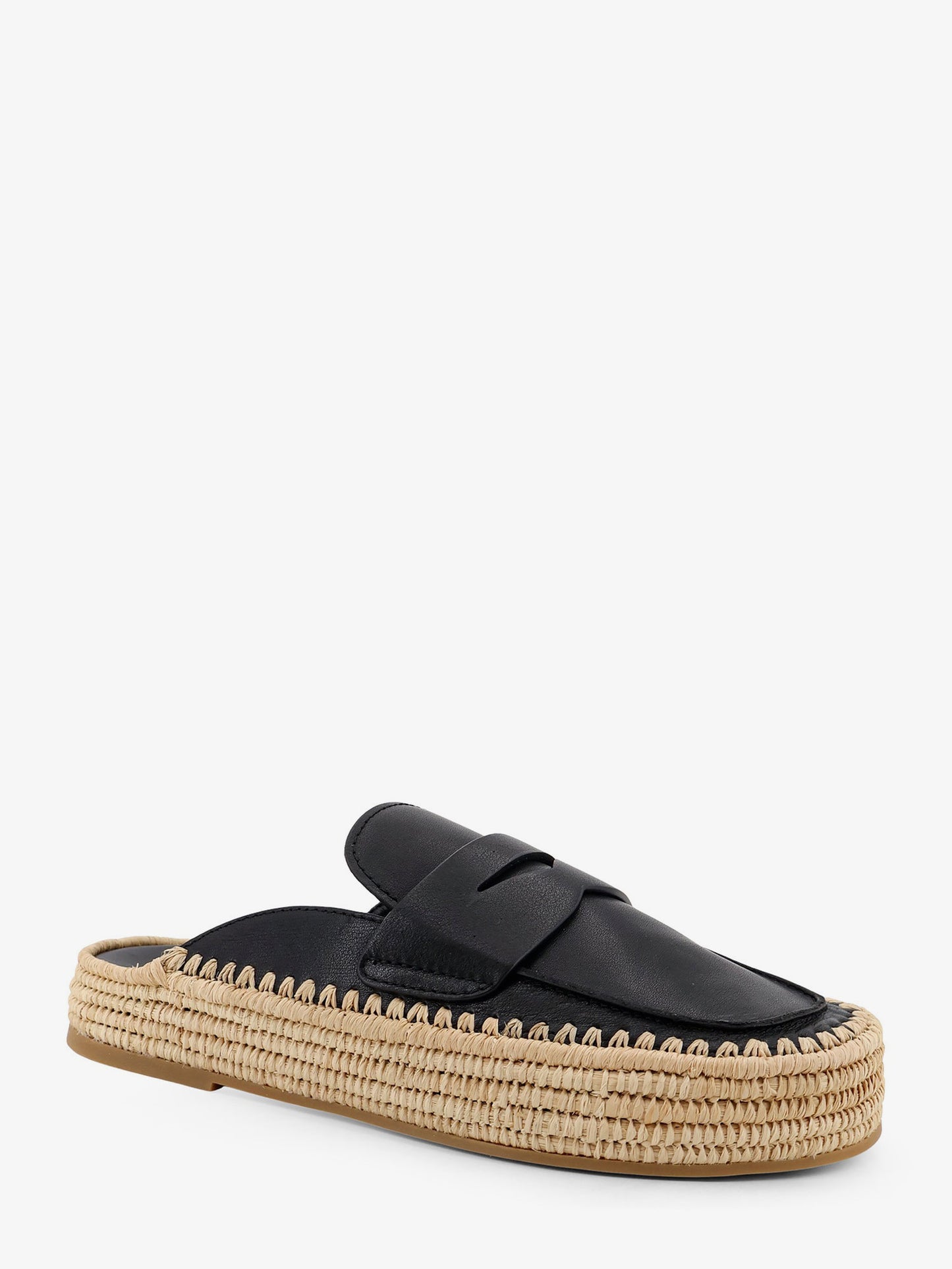 Belinda leather and raffia sandals