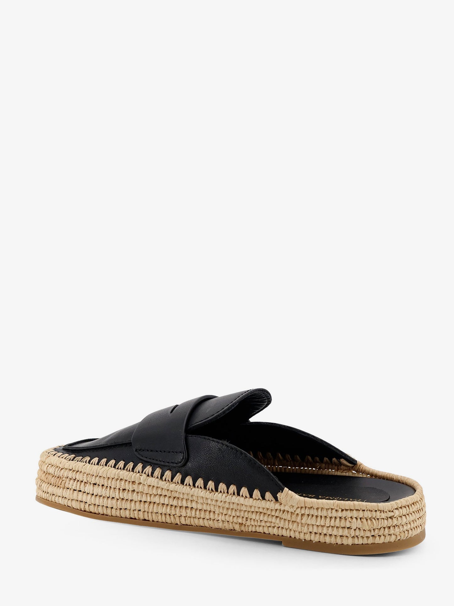 Belinda leather and raffia sandals