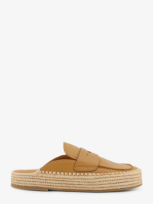 Belinda leather and raffia sandals