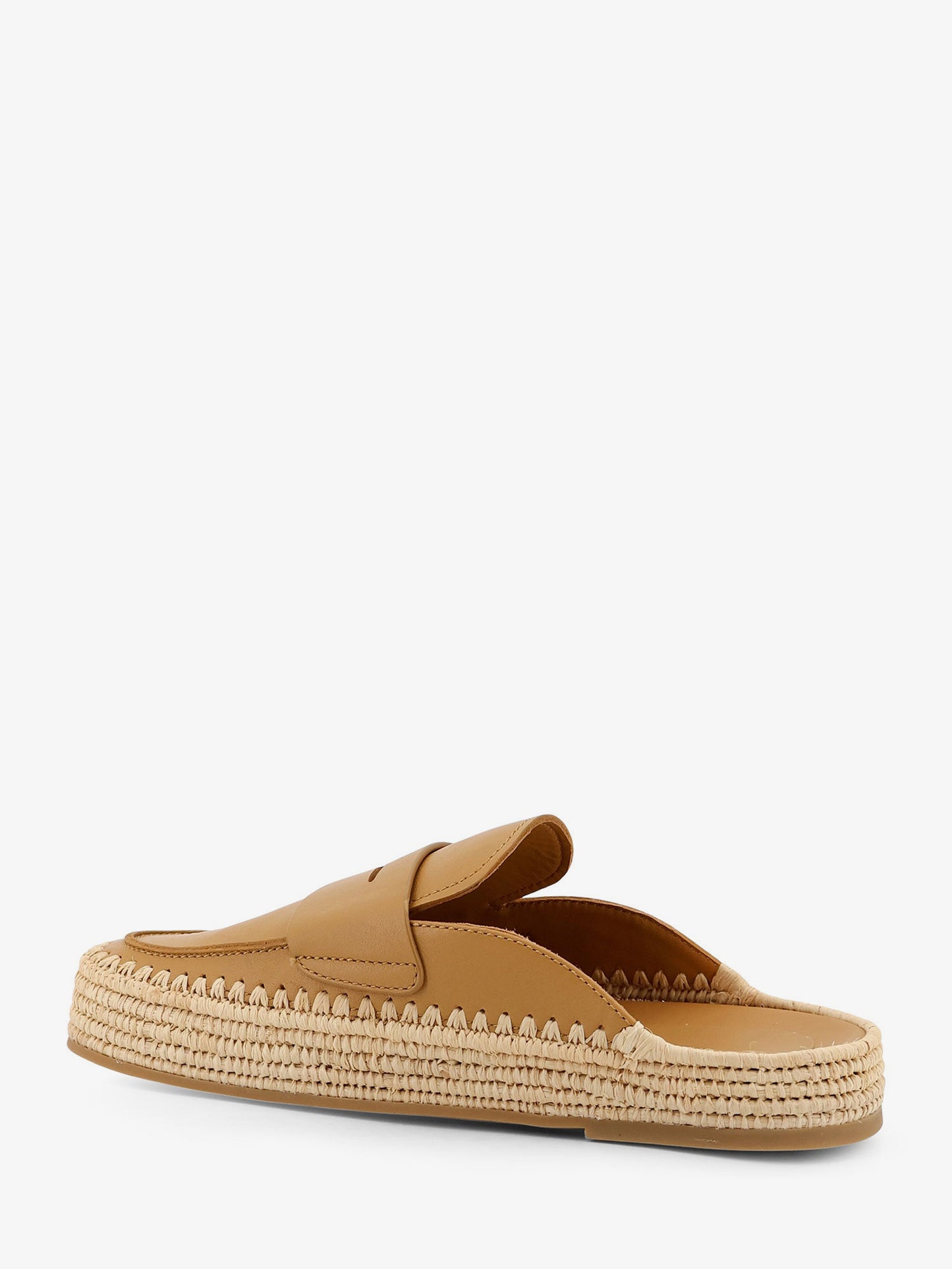 Belinda leather and raffia sandals