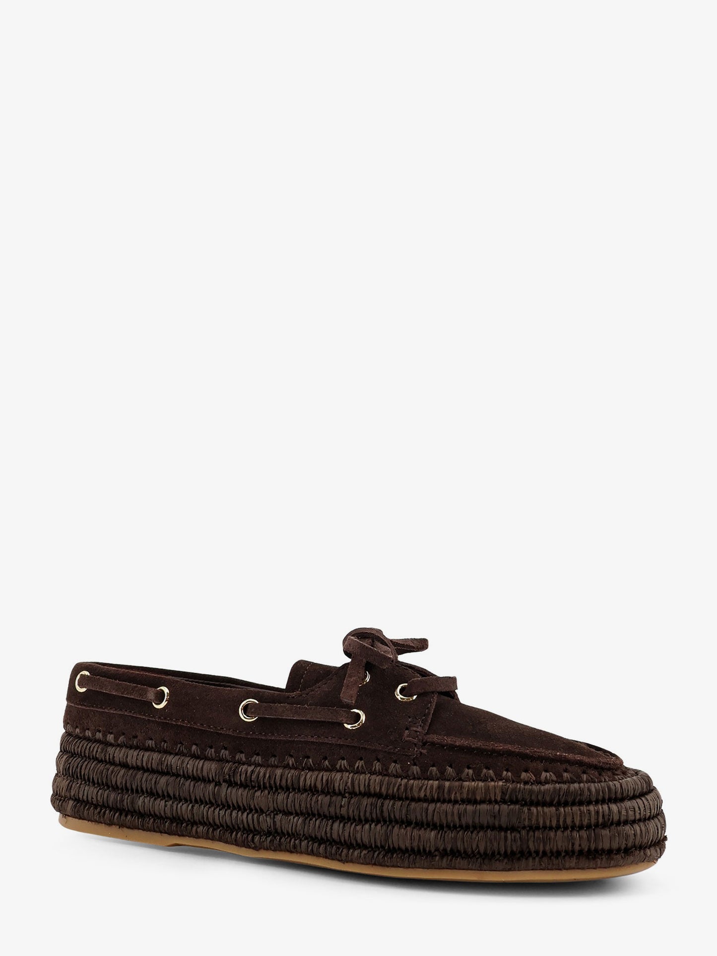 Penelope suede and raffia loafers