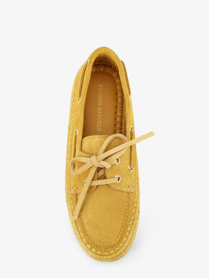 Penelope suede and raffia loafers thumbnail