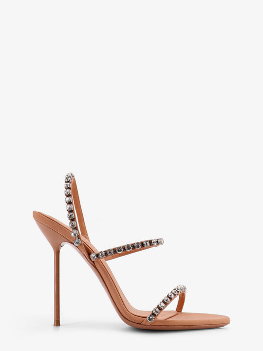 Lidia satin sandals with crystal detail