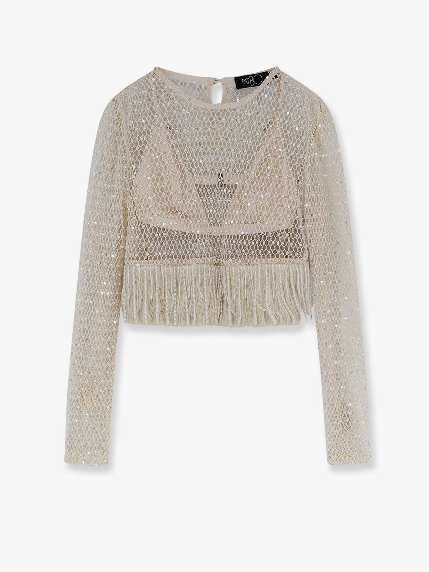 Crochet top with all-over beads