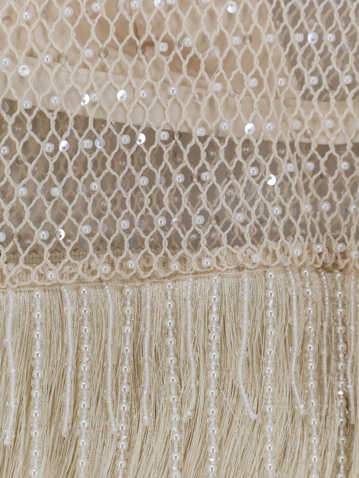 Crochet top with all-over beads