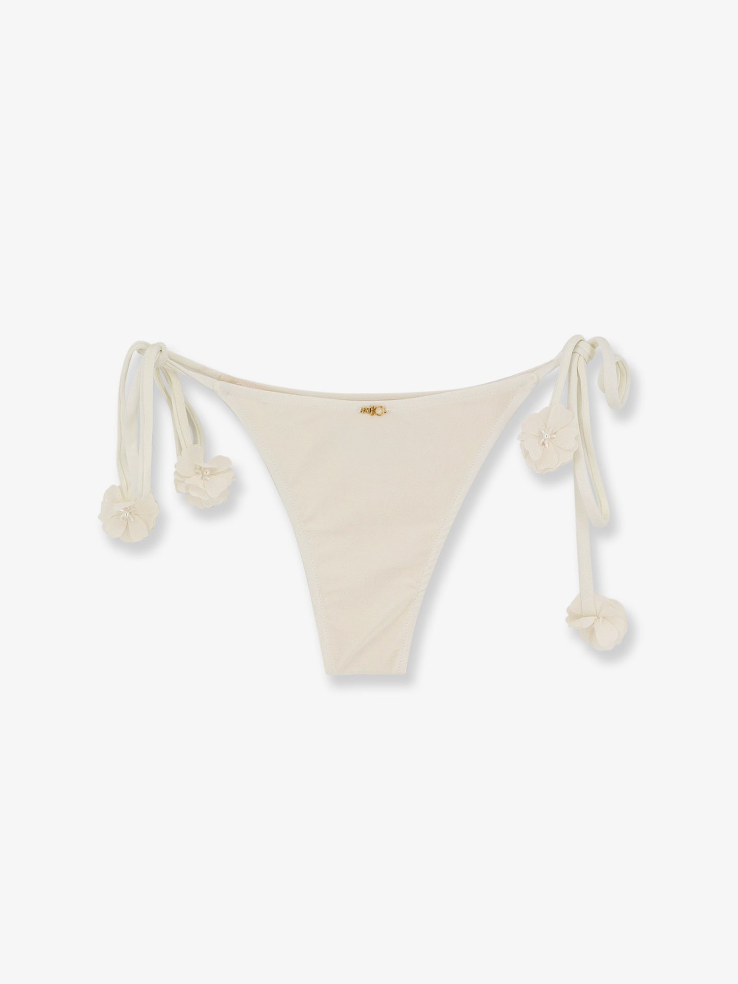 Nylon bikini bottoms with floral detail