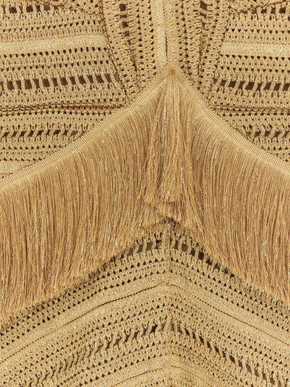 Pampas mini dress with embroidery and fringes thumbnail