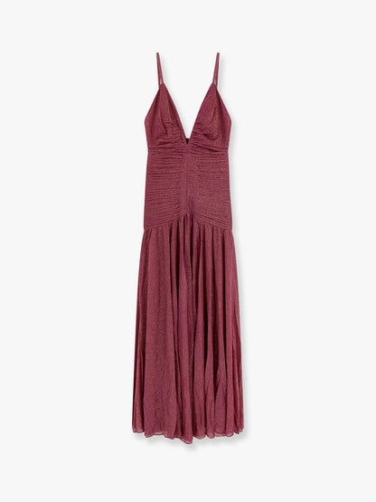 Vestito lungo in misto viscosa con effetto metallico thumbnail