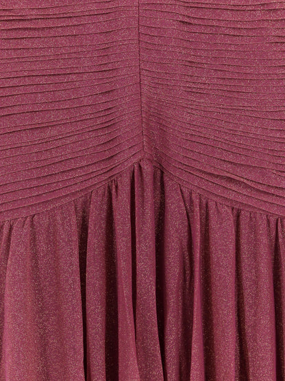 Vestito lungo in misto viscosa con effetto metallico thumbnail