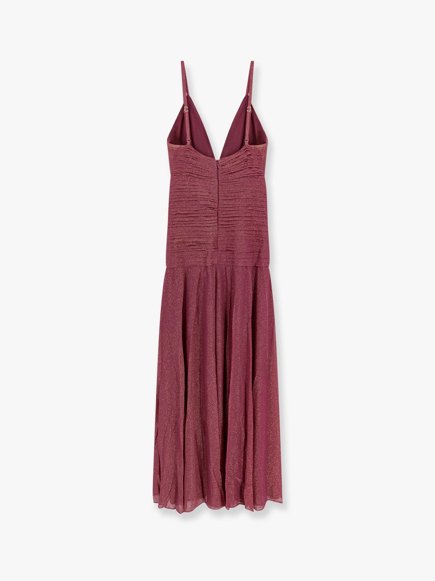 Vestito lungo in misto viscosa con effetto metallico
