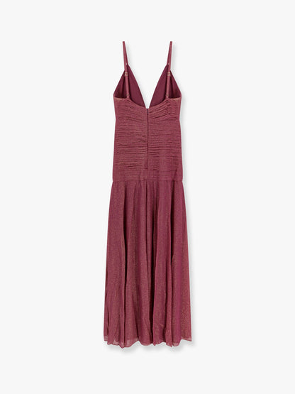 Vestito lungo in misto viscosa con effetto metallico thumbnail