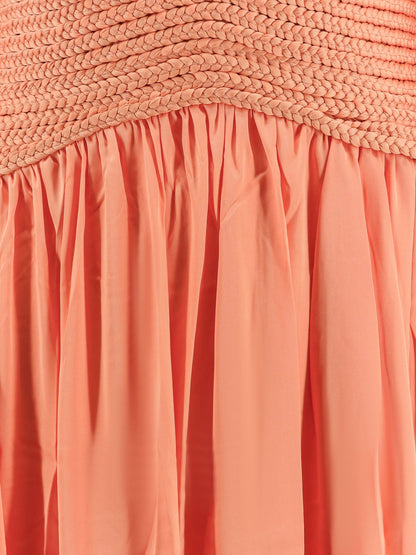 Satin sunset long dress with cut-out details thumbnail