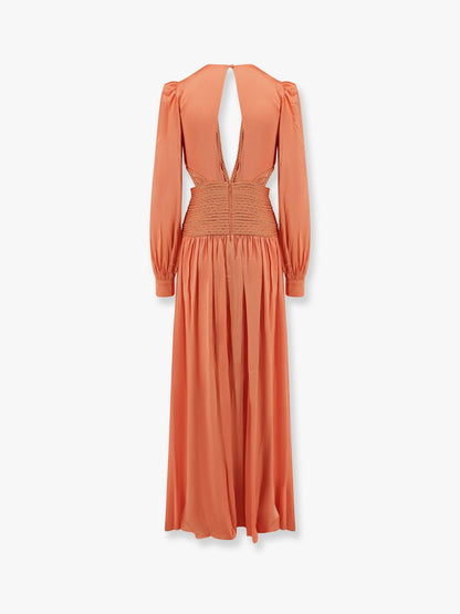 Satin sunset long dress with cut-out details thumbnail