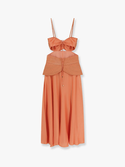 Sunset Satin dress with braided corset thumbnail
