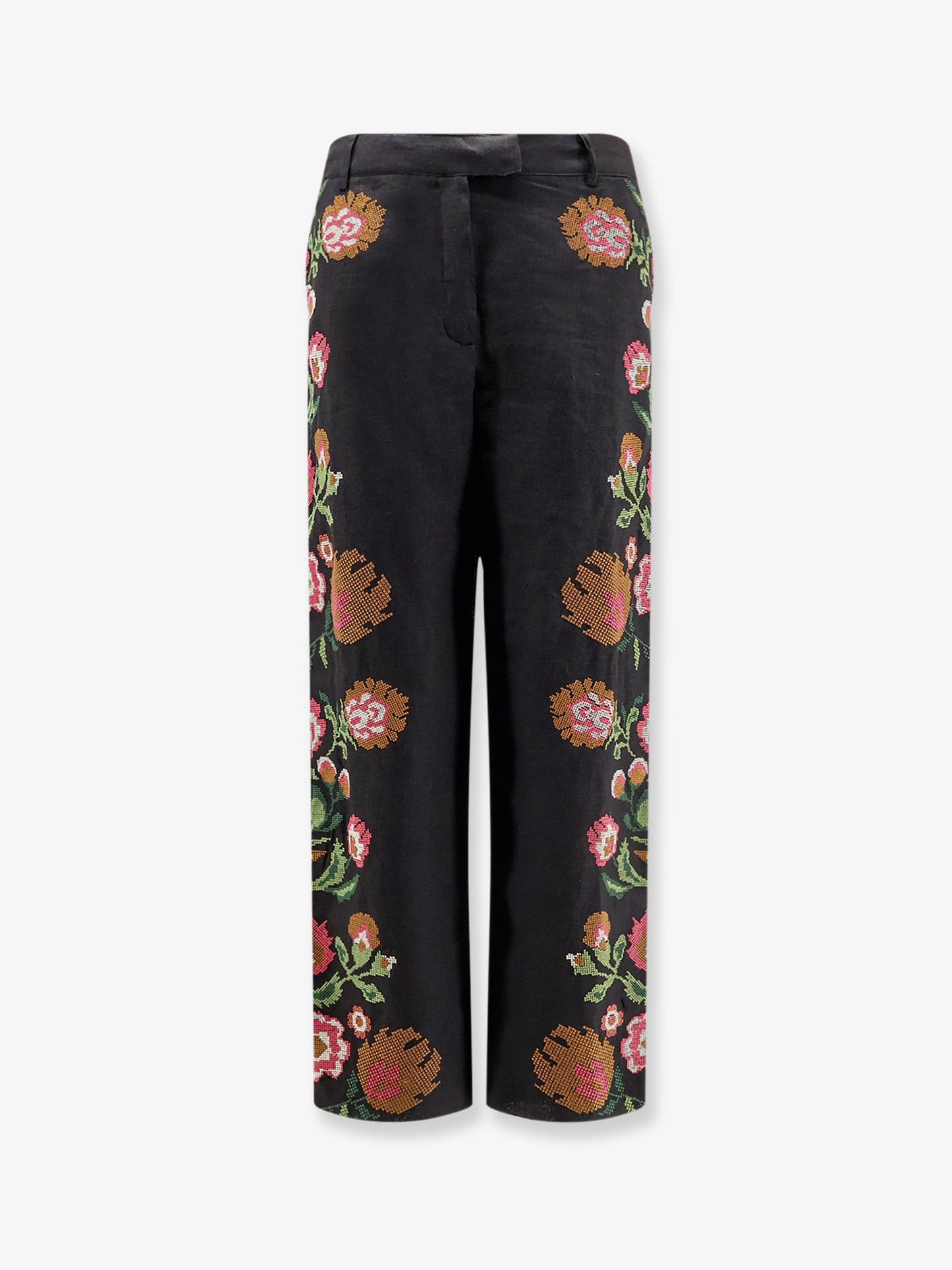 Keila linen trousers with embroidery