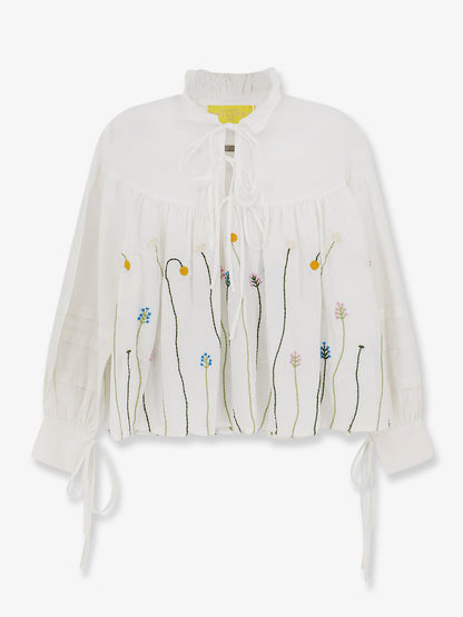 Valentina cotton shirt with multicolor embroidery thumbnail