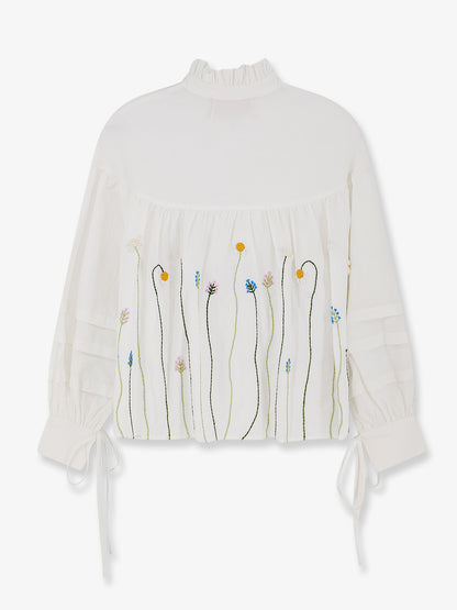 Valentina cotton shirt with multicolor embroidery thumbnail