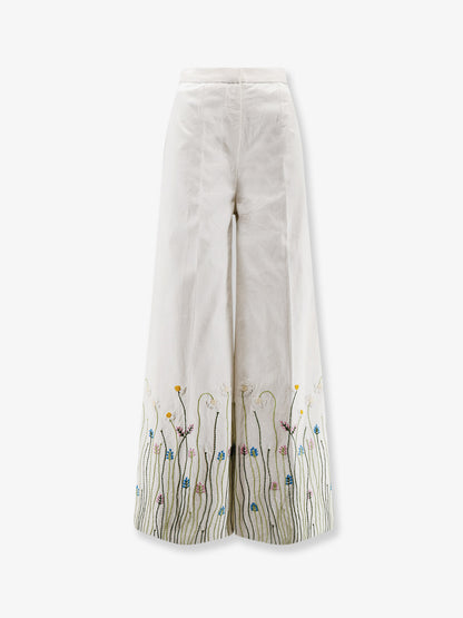 Cotton trousers with multicolor embroidery thumbnail