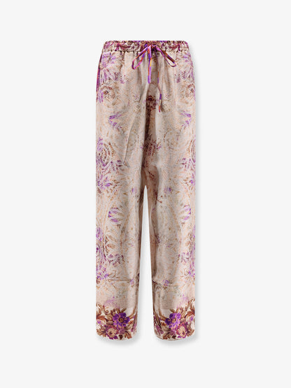 Silk trousers with mulitcolor print all-over thumbnail