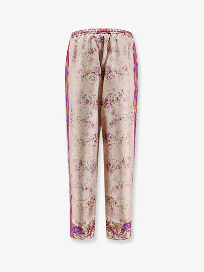 Silk trousers with mulitcolor print all-over thumbnail