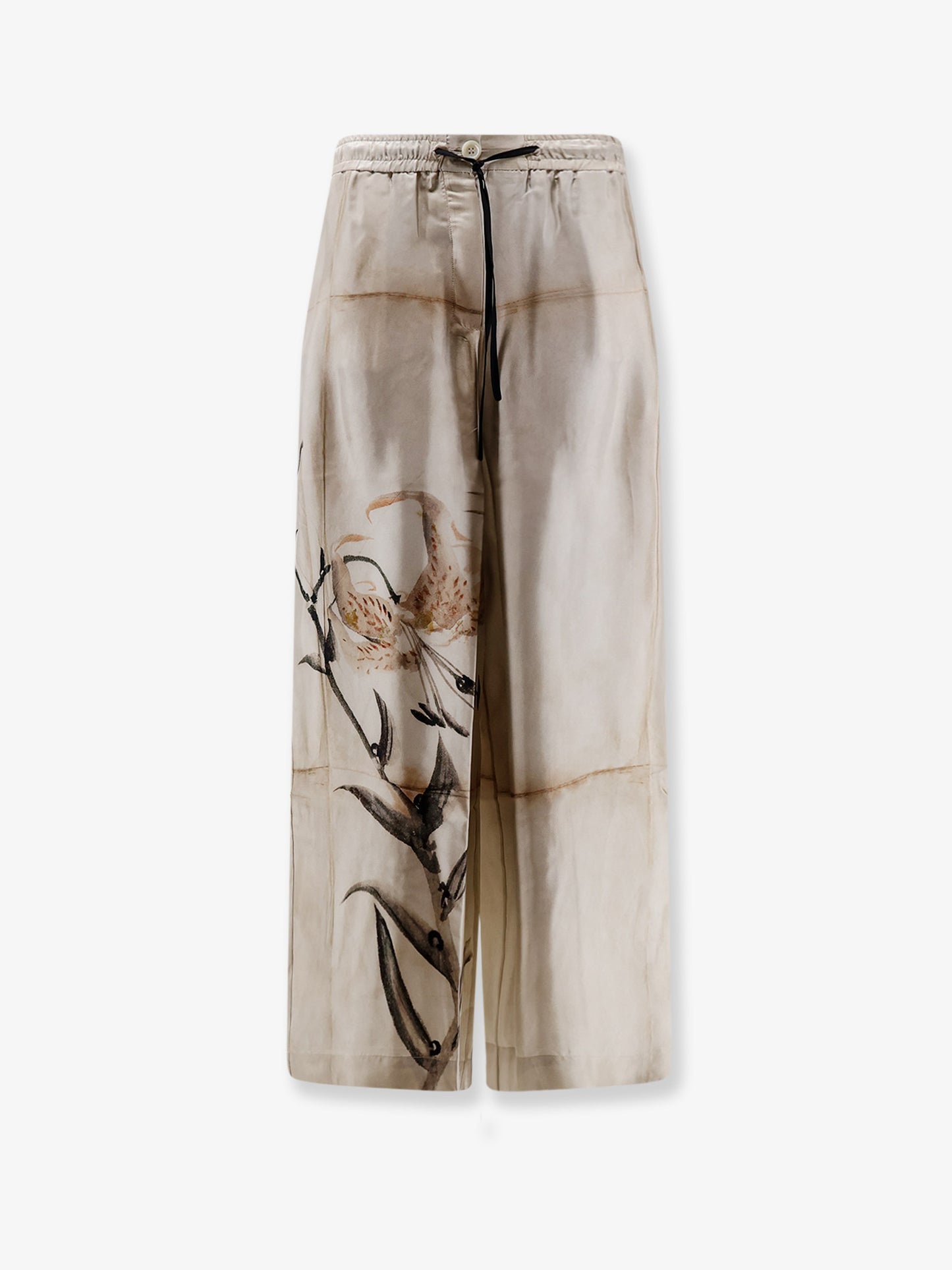 Silk trousers with floral print