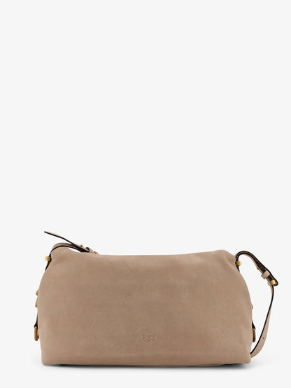 Suede crossbody bag with metal detail with engraved logo thumbnail