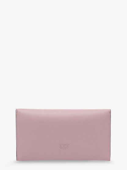 Leather clutch bag with metal Love Birds logo thumbnail