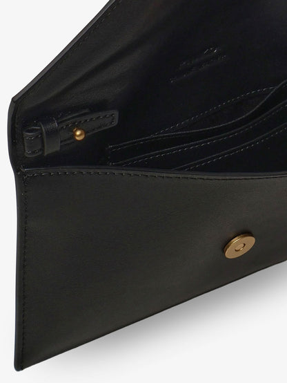 Leather clutch bag with metal Love Birds logo thumbnail