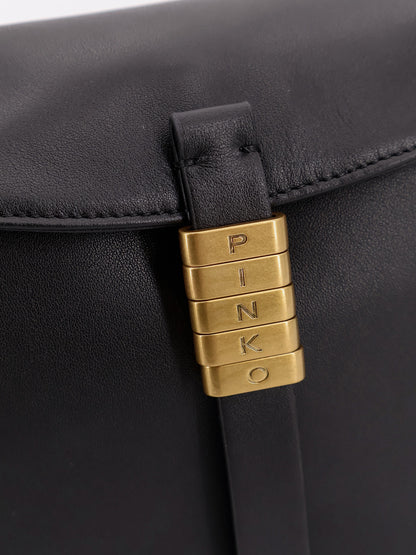Leather shoulder bag with metal logo detail thumbnail