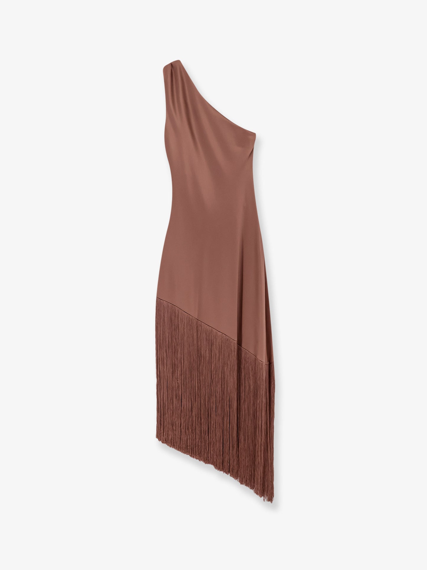 Kiwi satin dress with fringe