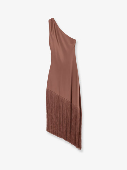 Kiwi satin dress with fringe thumbnail